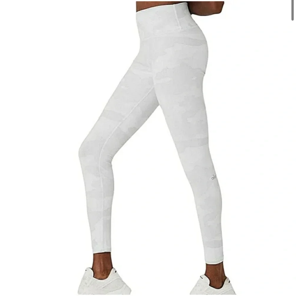 Alo High Waist Vapor Leggings- Gray Camouflage - Picture 3 of 9